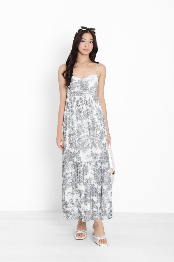 *TPZ LUXE MESH* DIORA DROP HEM MAXI 3.0 IN TOILE DE ETERNITY WHITE