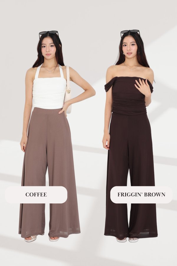 (PREORDER) *TPZ LUXE MESH* (PETITE) STELLA HIGH WAISTED FLOWY MESH PANTS (MULTIPLE COLOURS)