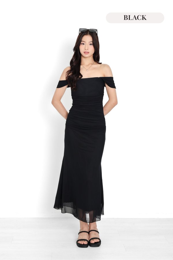 *TPZ LUXE MESH* CASRELIA MERMAID DRESS IN SOLID (MULTIPLE COLOURS)