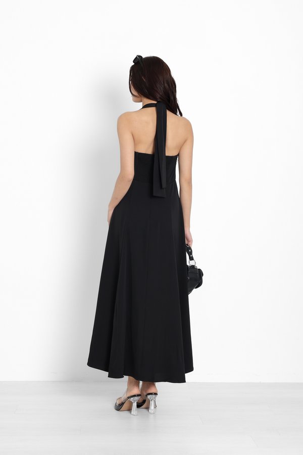*TPZ* MIA HALTER MAXI DRESS IN BLACK