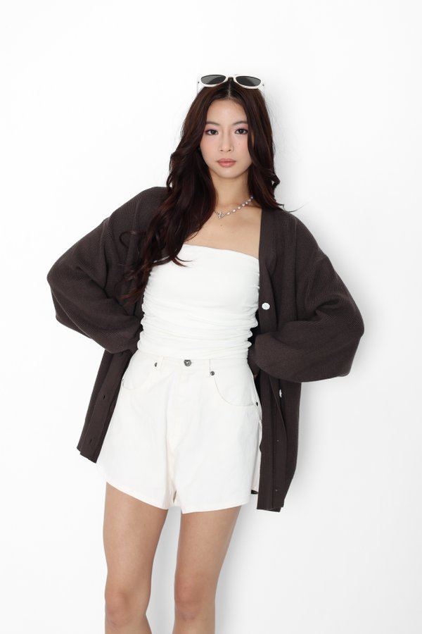 (PO ETA - EARLY OCT) *TPZ* SLUSH OVERSIZED SOFT KNIT CARDIGAN IN FRIGGIN' BROWN