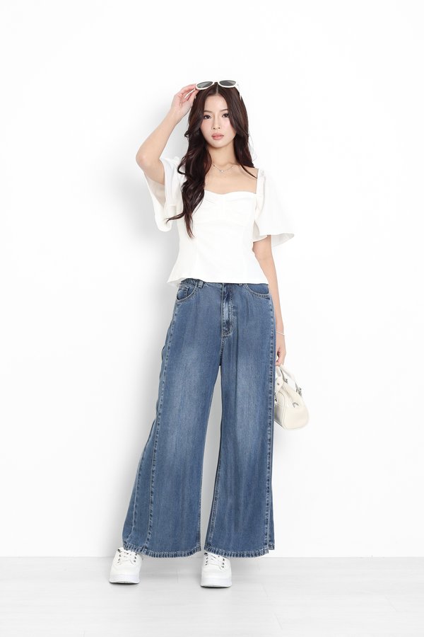 *TPZ* CIA SWEETHEART FLUTTER TOP IN WHITE