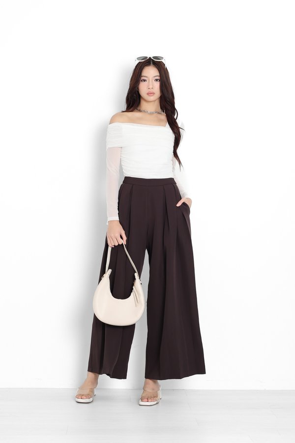 *TPZ* KALA HIGH WAISTED PLEATED PANTS (REGULAR) IN FRIGGIN' BROWN