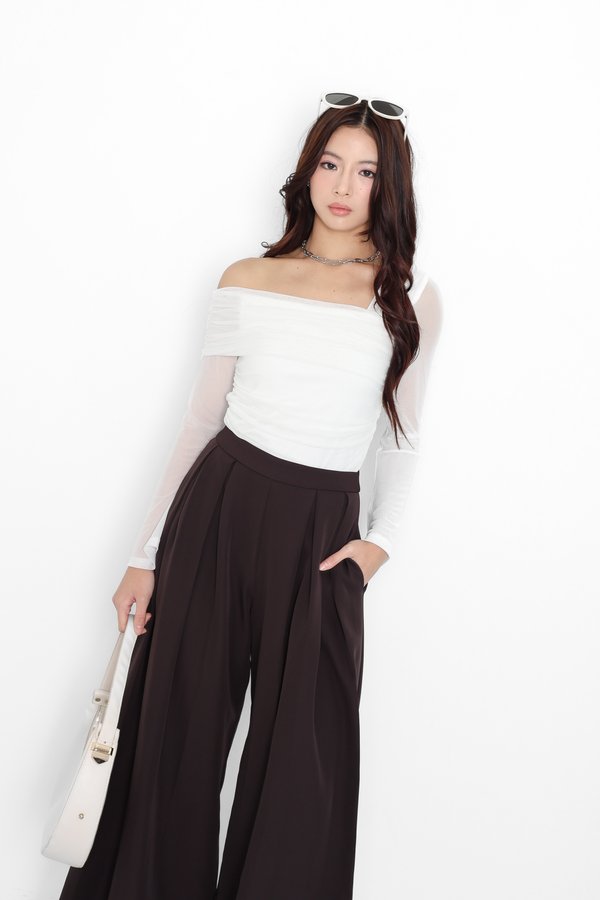 *TPZ* KALA HIGH WAISTED PLEATED PANTS (REGULAR) IN FRIGGIN' BROWN
