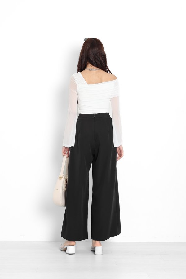 *TPZ* KALA HIGH WAISTED PLEATED PANTS (REGULAR) IN BLACK