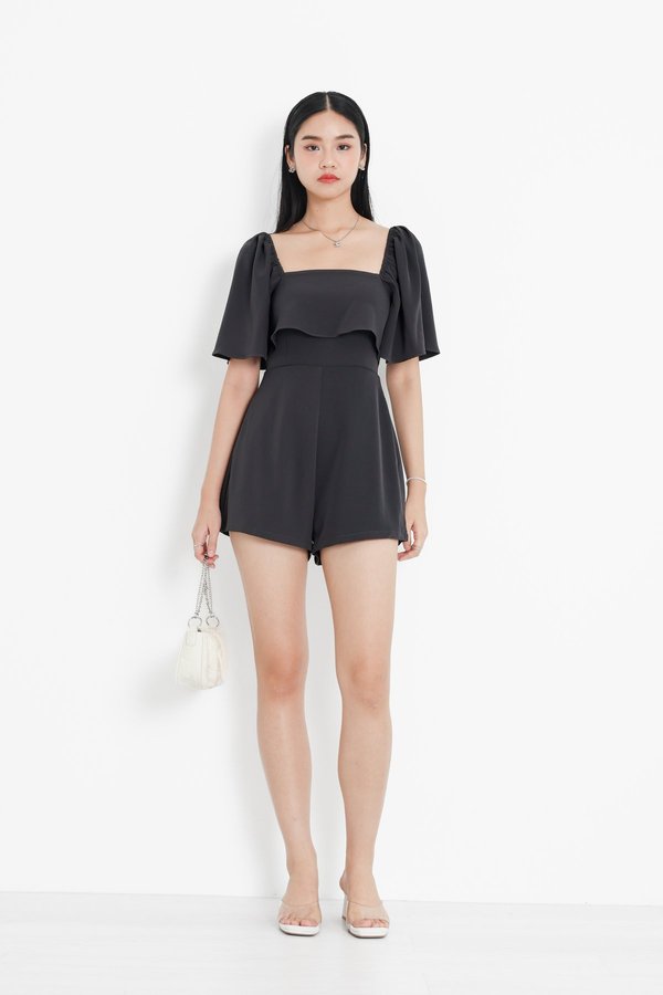 (PO ETA - EARLY NOV) *TPZ* CLOVELLE FLUTTER ROMPER IN BLACK