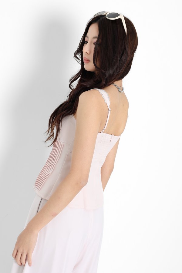 *TPZ* ZENYA ENCHANTED LACE TOP IN ICE PINK