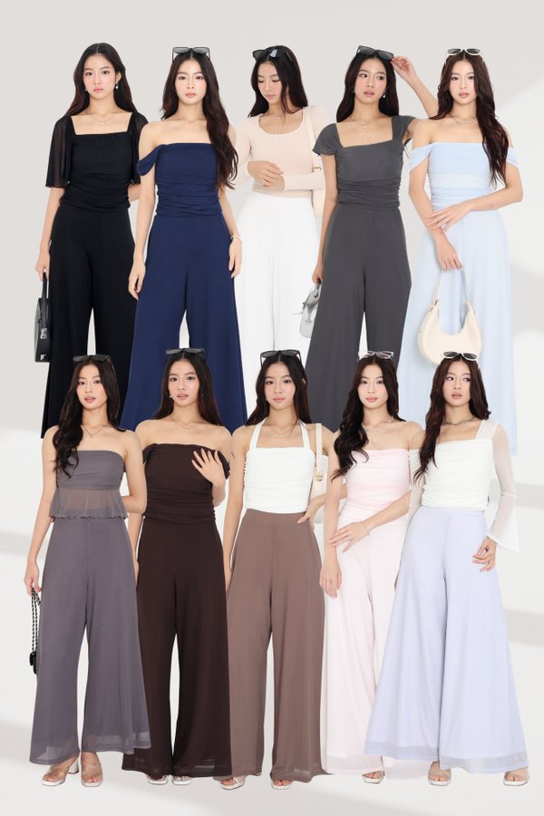(PREORDER) *TPZ LUXE MESH* (PETITE) STELLA HIGH WAISTED FLOWY MESH PANTS (MULTIPLE COLOURS)