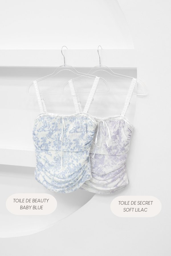 (PO ETA - END SEPT) *TPZ LUXE MESH* PRINCESS RIBBON TOP IN PRINT (MULTIPLE COLOURS)