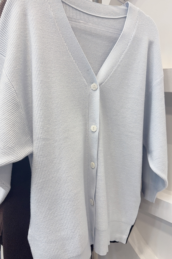 (PO ETA - END OCT) *TPZ* SLUSH OVERSIZED SOFT KNIT CARDIGAN IN ICE BLUE