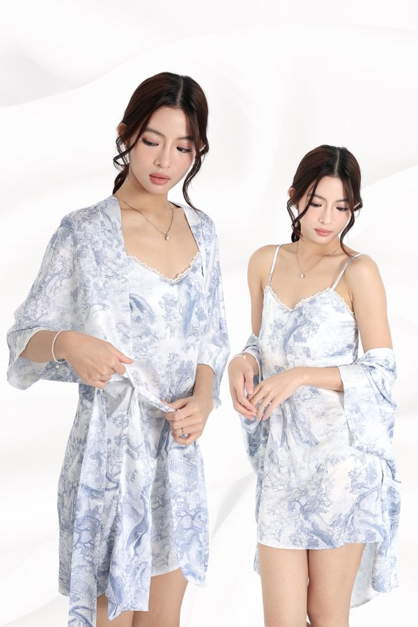 *TPZ LUXURY LOUNGE* DUSK TPZ SATIN KIMONO IN TOILE DE SECRET (MULTIPLE COLOURS)