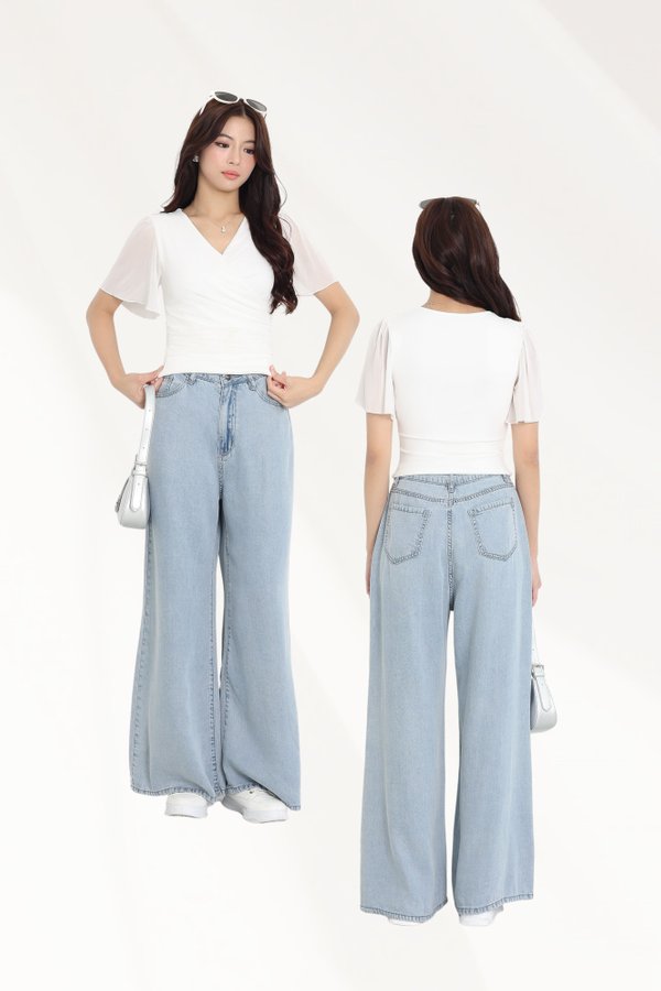 (PREORDER) *TPZ LUXE MESH* KIRA OVERLAP TOP (MULTIPLE COLOURS)