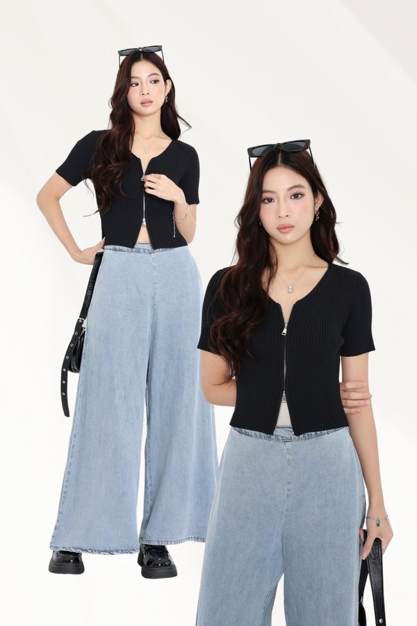 *TPZ ICONKNIT* YOLO DOUBLE ZIPPER SOFT KNIT TOP 2.0 (MULTIPLE COLOURS)