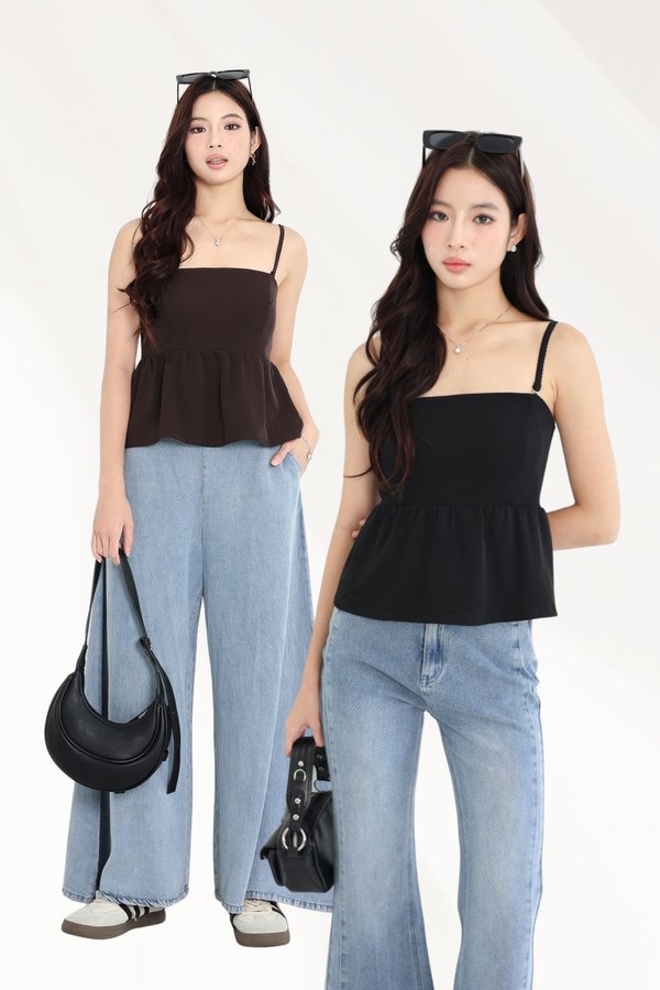 (PREORDER) *TPZ* KAIA BABYDOLL LACE STRAPS TOP IN SOLID (MULITPLE COLOURS)