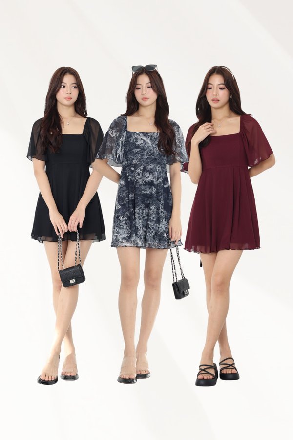 (PREORDER) *TPZ LUXE MESH* HARMONY FLUTTER DRESS ROMPER WITH DETACHABLE SHORTS (MULTIPLE COLOURS)