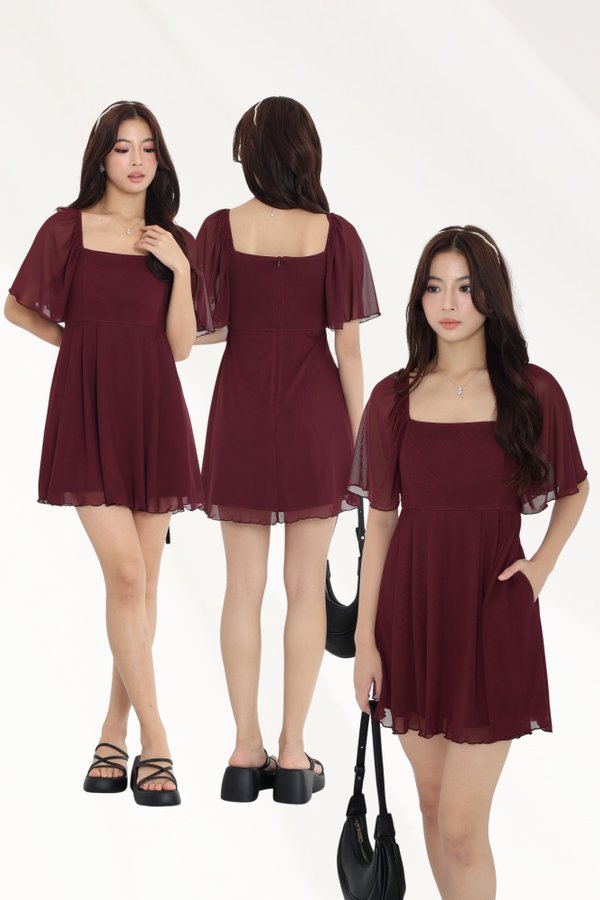 (PREORDER) *TPZ LUXE MESH* HARMONY FLUTTER DRESS ROMPER WITH DETACHABLE SHORTS (MULTIPLE COLOURS)