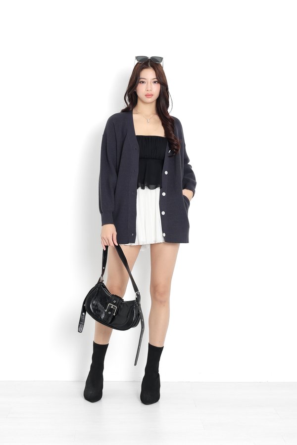 *TPZ* SLUSH OVERSIZED SOFT KNIT CARDIGAN IN TEAL GREY (902)