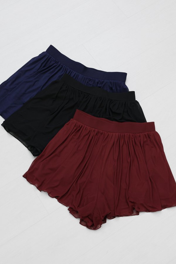 (PREORDER) *TPZ LUXE MESH* ZELLA MESH RUCHED SHORTS (MULTIPLE COLOURS)