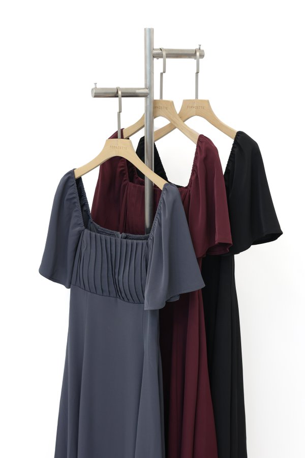 (PREORDER) *TPZ* HESTER FLUTTER PLEATED MAXI DRESS (SOLID COLOURS)