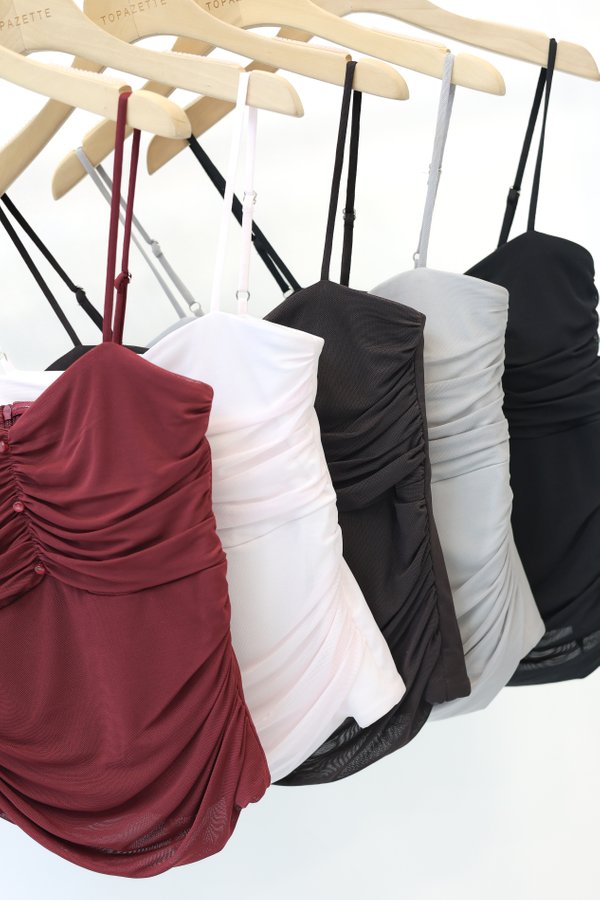 (PREORDER) *LUXE MESH* VIVI CATEYE TOP (MULTIPLE COLOURS)