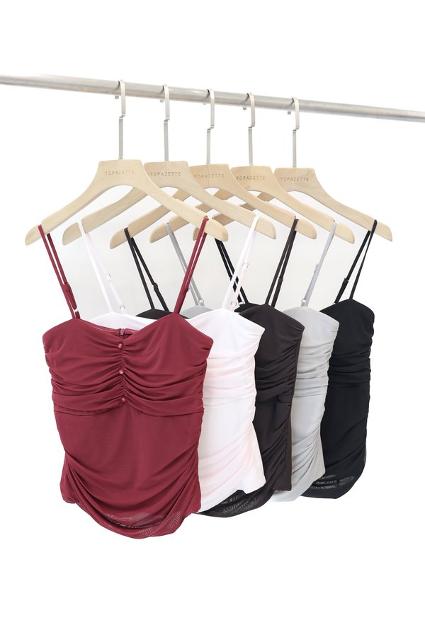 (PREORDER) *LUXE MESH* VIVI CATEYE TOP (MULTIPLE COLOURS)