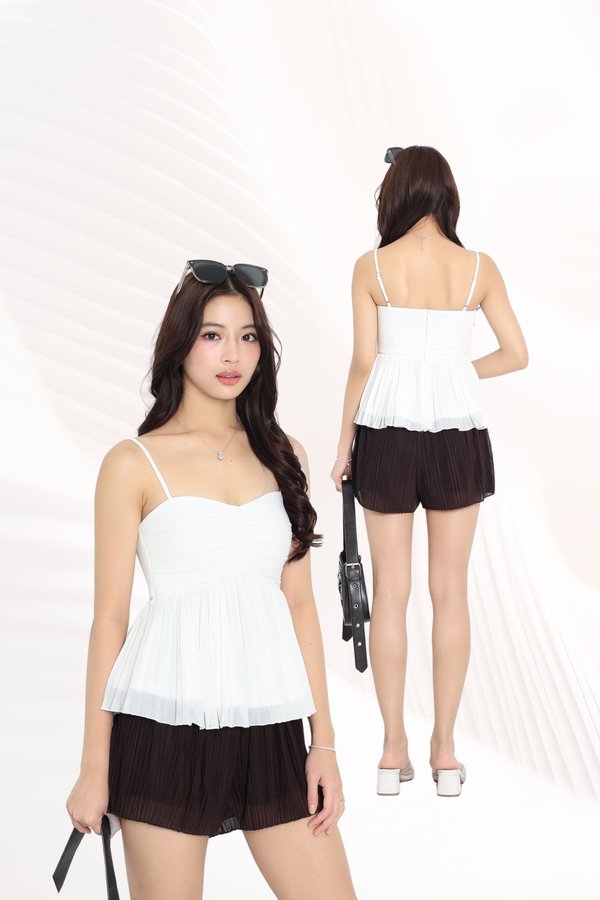 (PREORDER) *TPZ HOUSE OF PLEATS* STELLA MESH PLEATED SHORTS (MULTIPLE COLOURS)