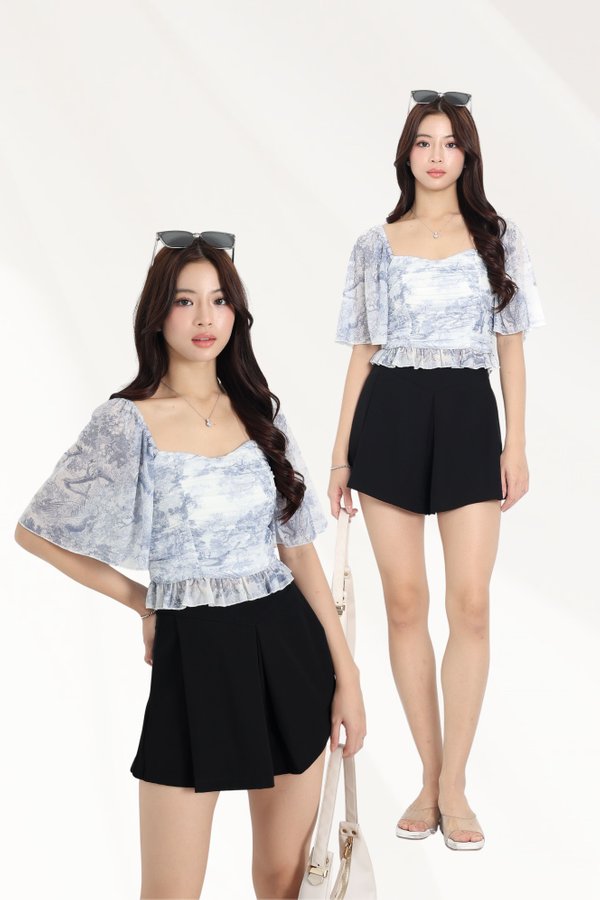 (PO ETA - END NOV TO EARLY DEC) *TPZ LUXE MESH* DESTINY FLUTTER SLEEVES TOP (MULTIPLE COLOURS)