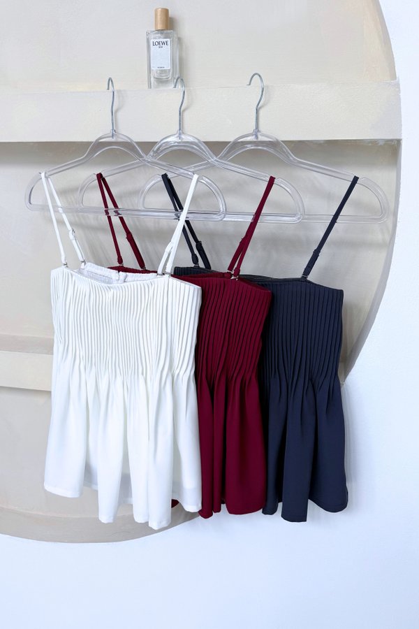 (PREORDER) *TPZ* ESTER BABYDOLL PLEATED TOP (MULTIPLE COLOURS)