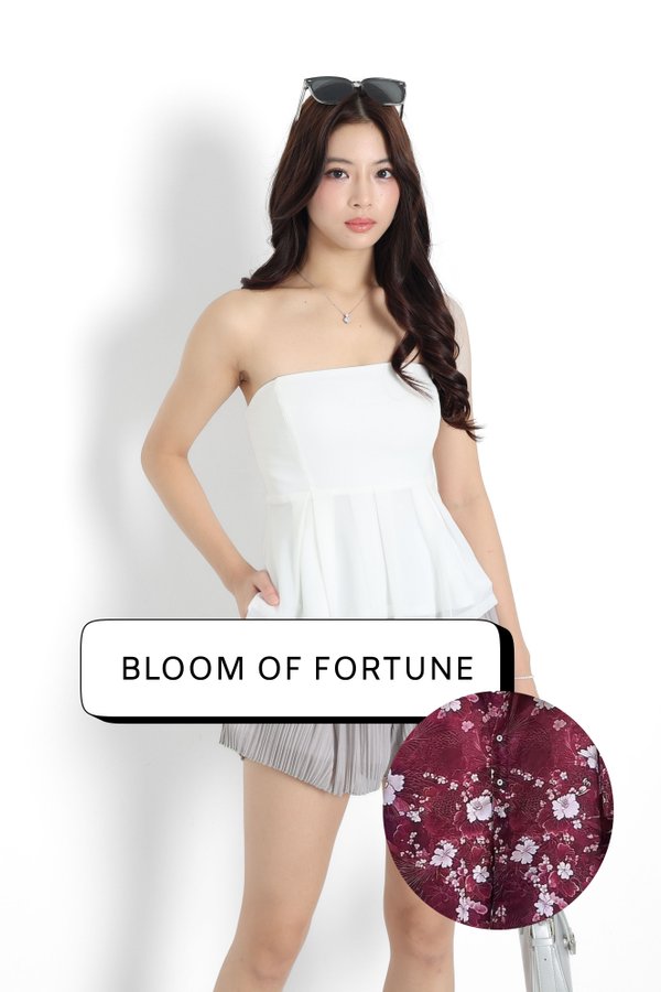 (PREORDER) *TPZ LUXE MESH* ZELDA PLEATED FLOWY TOP (BLOOM OF FORTUNE COLOURS)