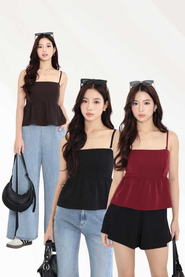 (PREORDER) *TPZ* KAIA BABYDOLL LACE STRAPS TOP IN SOLID (MULITPLE COLOURS)