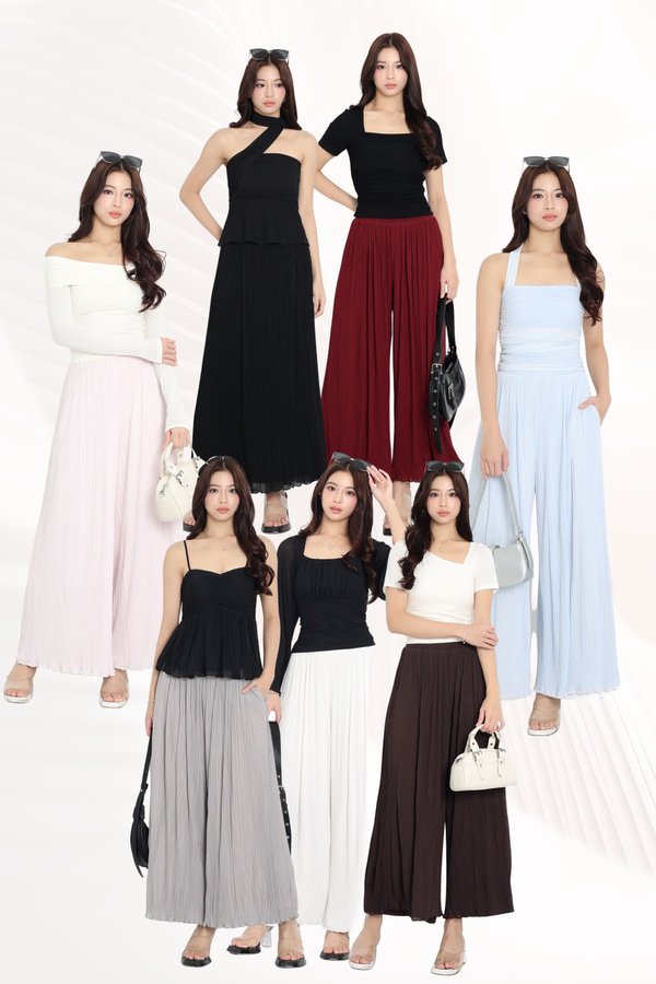 (PREORDER) *TPZ HOUSE OF PLEATS* STELLA (REGULAR) MESH PLEATED PANTS (MULTIPLE COLOURS)