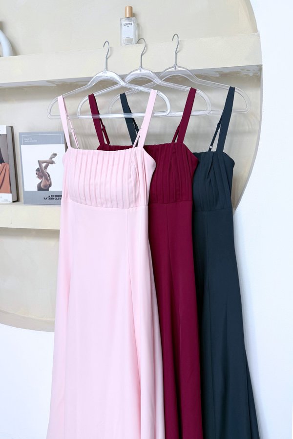 (PREORDER) *TPZ* HESTER PLEATED MAXI DRESS (MULTIPLE COLOURS)