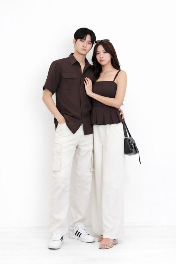 (PREORDER) *TPZ* KEMY DOUBLE POCKET OVERSIZED CARGO SHIRT (MULTIPLE COLOURS)