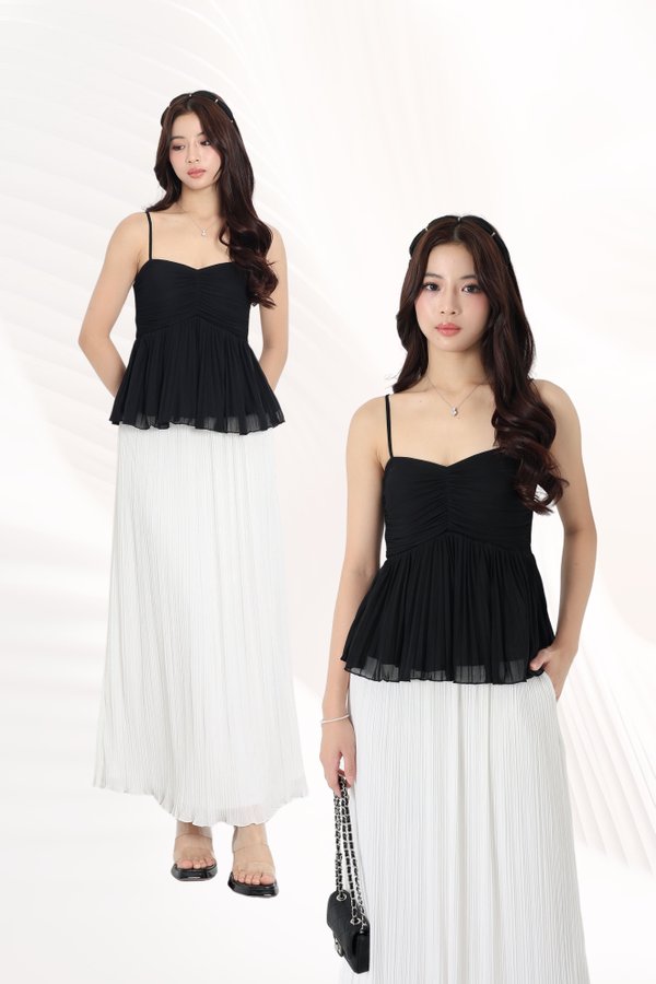 (PREORDER) *TPZ HOUSE OF PLEATS* VELLA MESH BABYDOLL PLEATED TOP (MULTIPLE COLOURS)