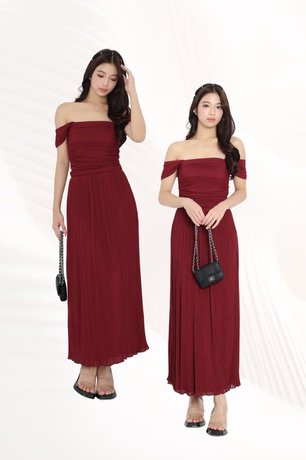 (PREORDER) *TPZ HOUSE OF PLEATS* STELLA MESH PLEATED MAXI SKIRT (TOILE COLOURS)