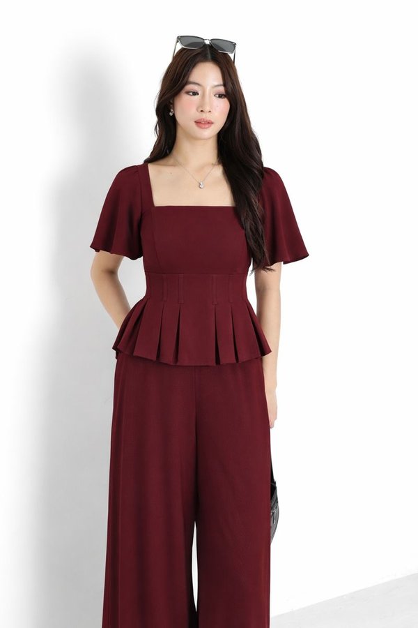 (PREORDER) *TPZ* FALA PLEATED FLUTTER SLEEVES TOP (MULTIPLE COLOURS)