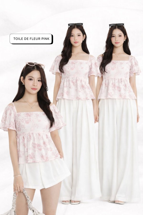(PREORDER) *TPZ* KAIA BABYDOLL FLUTTER TOP (MULTIPLE COLOURS)