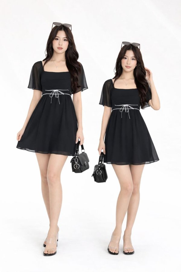 (PREORDER) *TPZ LUXE MESH* CELESTE CONTRAST MINI FLUTTER DRESS WITH DETACHABLE SHORTS (MULTIPLE COLOURS)