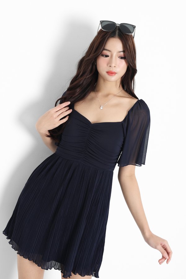 *HOUSE OF PLEATS *VELLA MESH BABYDOLL FLUTTER DRESS ROMPER *WITH DETACHABLE SHORTS* (MULTIPLE COLOURS)