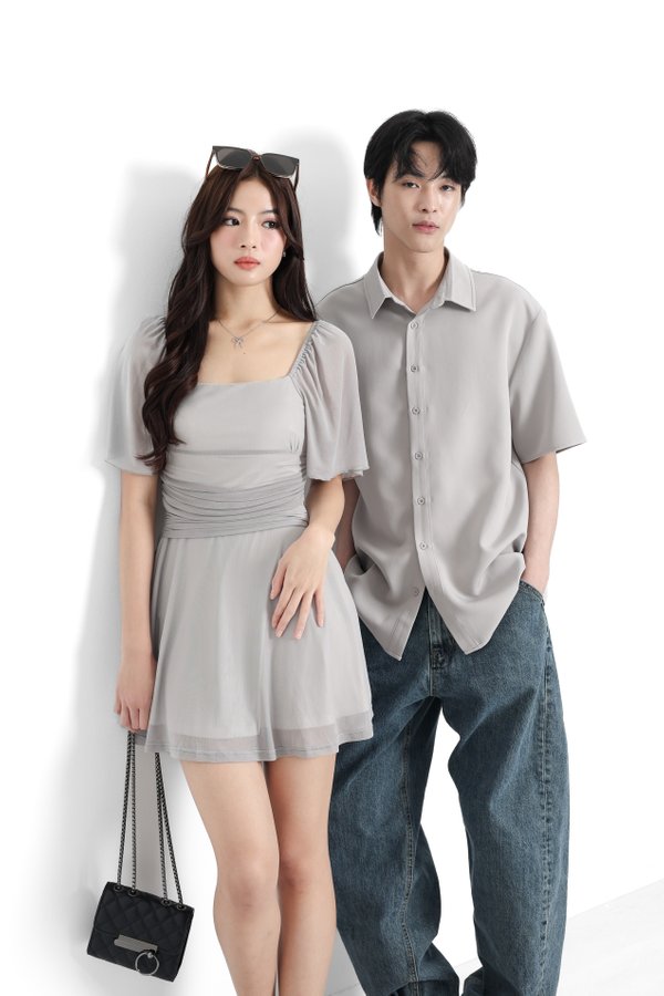 *TPZ LUXE MESH* LELA FLUTTER MESH DRESS ROMPER *WITH DETACHABLE SHORTS* (MULTIPLE COLOURS)