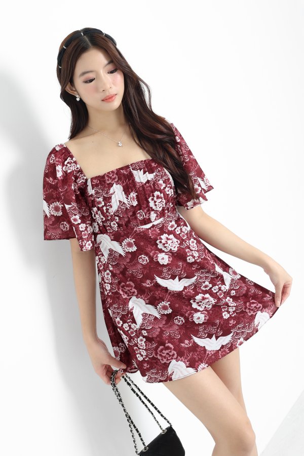 (PREORDER) *TPZ* HESTER MINI FLUTTER DRESS ROMPER WITH DETACHABLE SHORTS (FLIGHT OF BLESSINGS COLOURS)