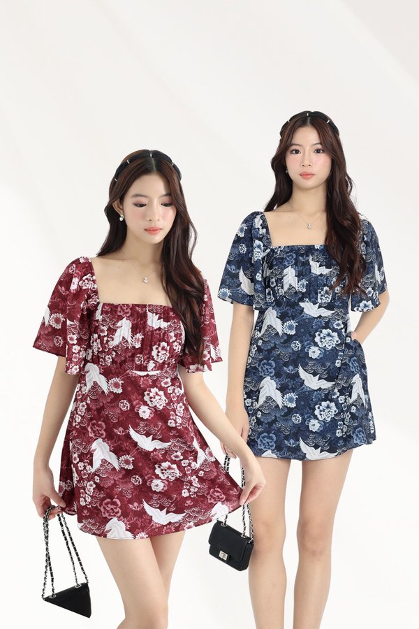 (PREORDER) *TPZ* HESTER MINI FLUTTER DRESS ROMPER WITH DETACHABLE SHORTS (FLIGHT OF BLESSINGS COLOURS)