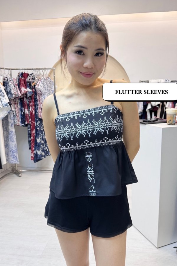 ZAYLA BOHO FLUTTER BABYDOLL TOP