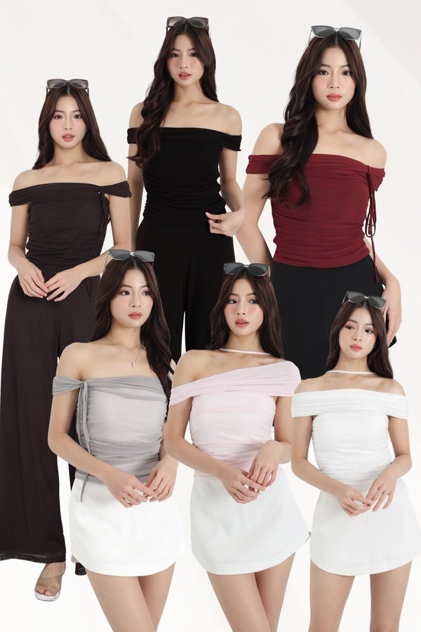 *TPZ LUXE MESH* VAS MULTI WAYS TOP *WITH SASH* (MULTIPLE COLOURS)