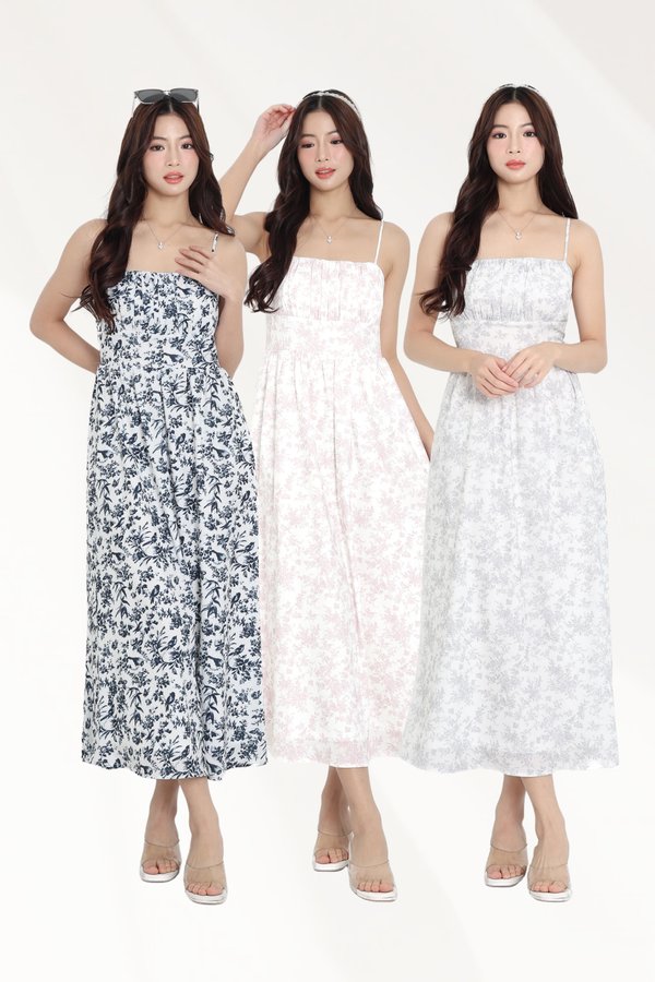 (PREORDER) *TPZ* ELENA RUCHED MIDAXI DRESS (MULTIPLE COLOURS)