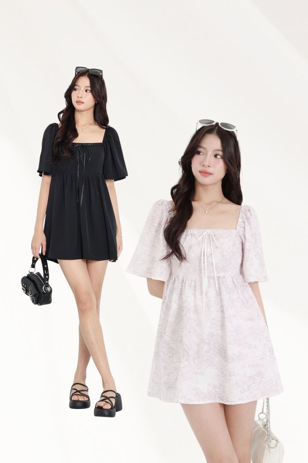 (PREORDER) *TPZ* MINI DIORETTE FLUTTER DRESS ROMPER (WITH DETACHABLE SHORTS) (MULTIPLE COLOURS)