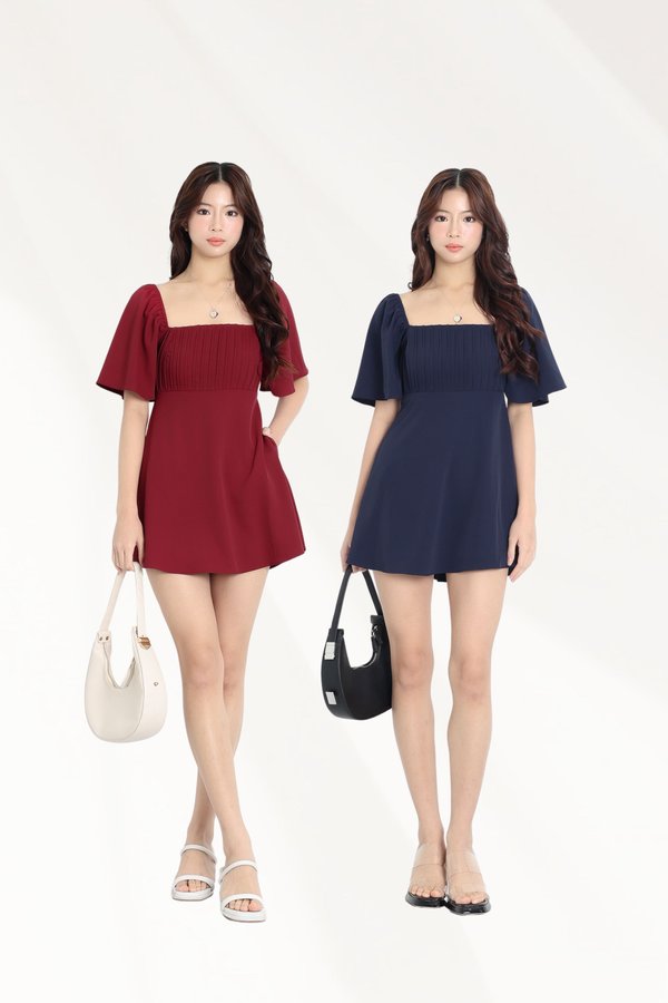 (PREORDER) *TPZ* HESTER MINI FLUTTER DRESS ROMPER WITH DETACHABLE SHORTS (SOLID COLOURS)