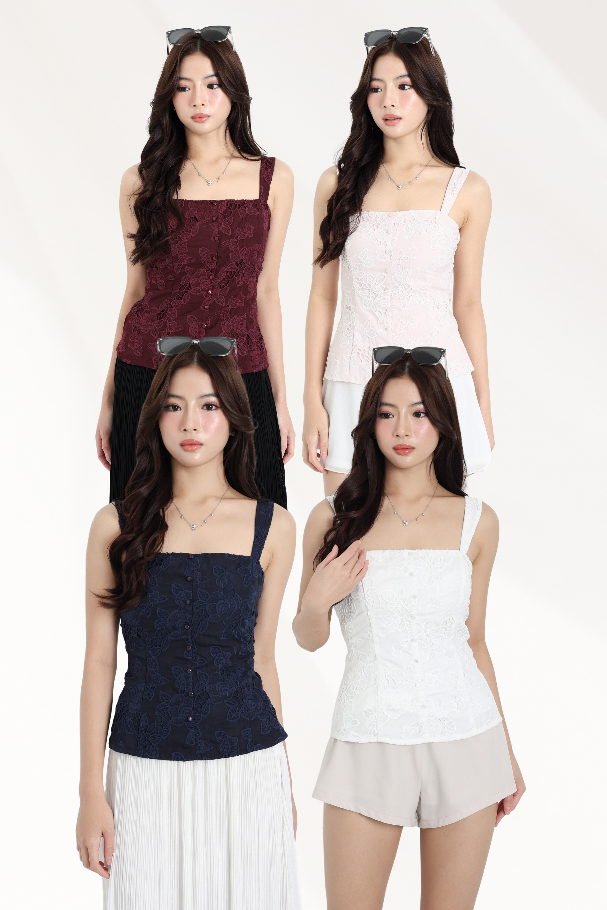 TPZ* LEA EYELET TOP (MULTIPLE COLOURS) | TOPAZETTE