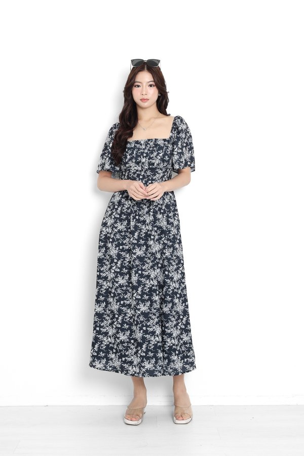 (PREORDER) *TPZ* ELENA FLUTTER RUCHED MIDAXI DRESS (MULTIPLE COLOURS)