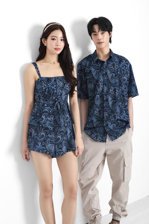 (PREORDER) *TPZ* DREMY UNISEX SHORT SLEEVES SHIRT (ETERNAL FORTUNE PAISLEY BATIK COLOURS)